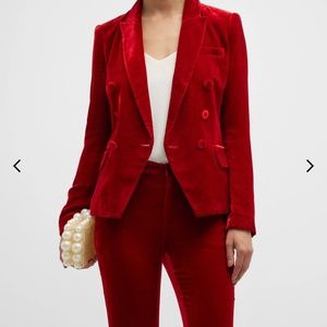 Brand new L’ Agence Makenzie red velvet blazer